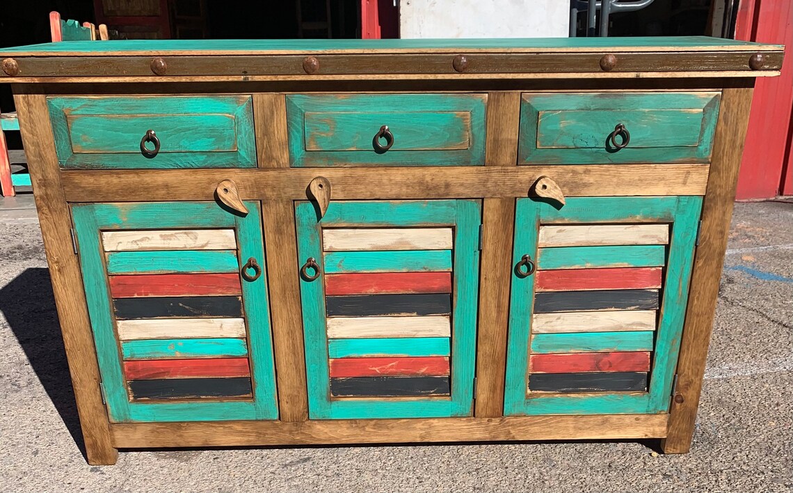 Rustic Multicolor Vanity Etsy