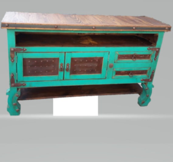 Rustic tv console Etsy