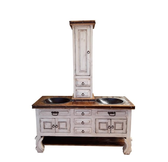 Don Pio Tower Don Pio Tower, Don Pio Rustic Reclaimed Wood Bathroom Vanity Unit