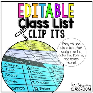 Editable Class Lists/ Editable Checklists