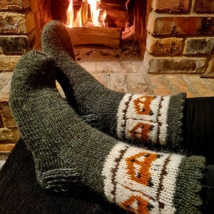 MADE TO ORDER, Icelandic wool fox socks
