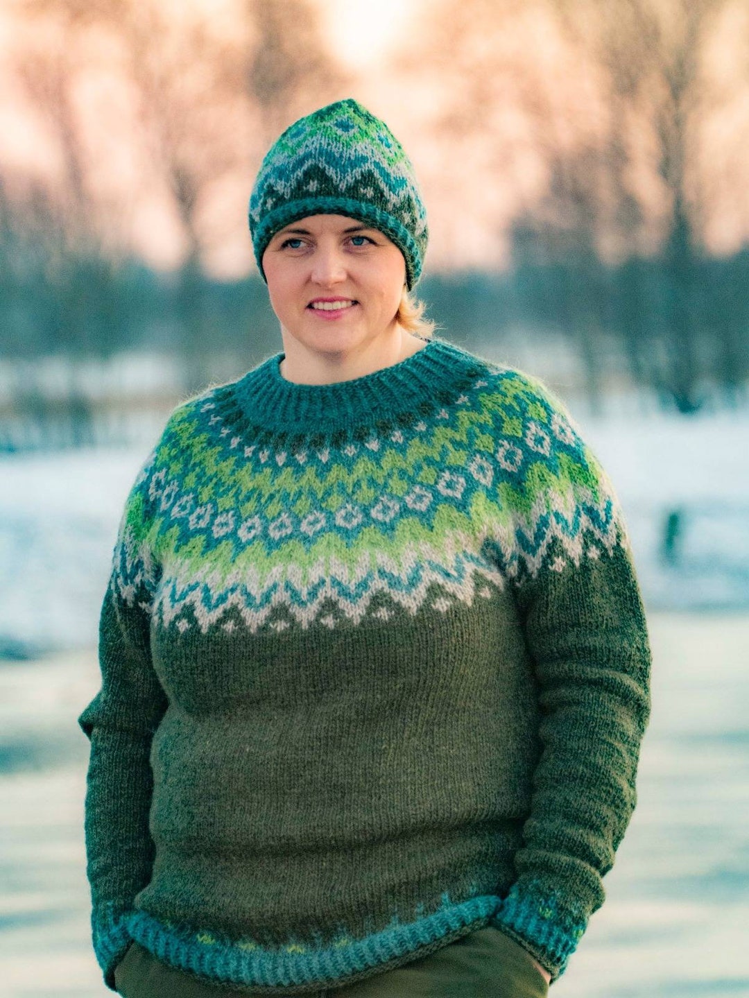 Green Sweater. Handknitted Icelandic Sweater, MADE TO ORDER - Etsy