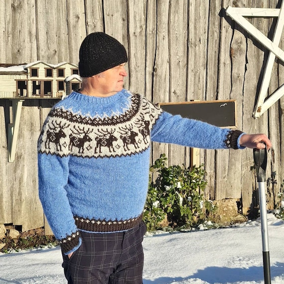 Lettlopi Pullover, Handgestrickter isländischer Pullover, MADE TO