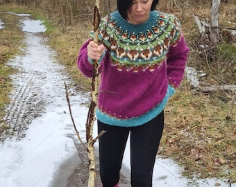 READY TO SHIP Lettlopi sweater, Hand knit Icelandic sweater