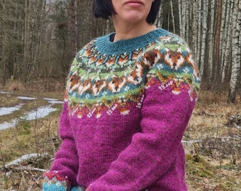 Lettlopi sweater, Hand knit Icelandic sweater, MADE TO ORDER