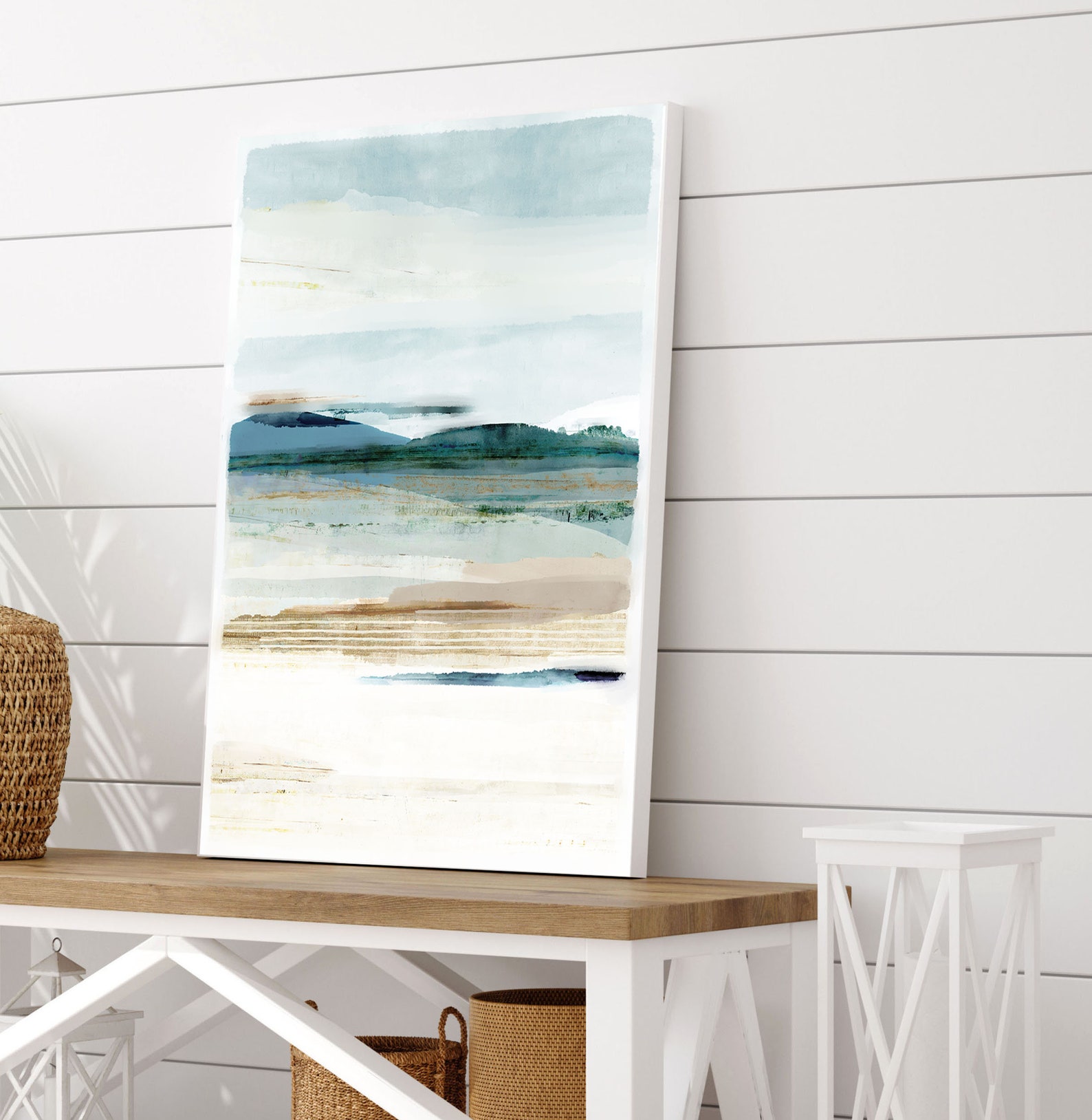 Coastal wall art set of 2 / abstract seascape paintings / | Etsy
