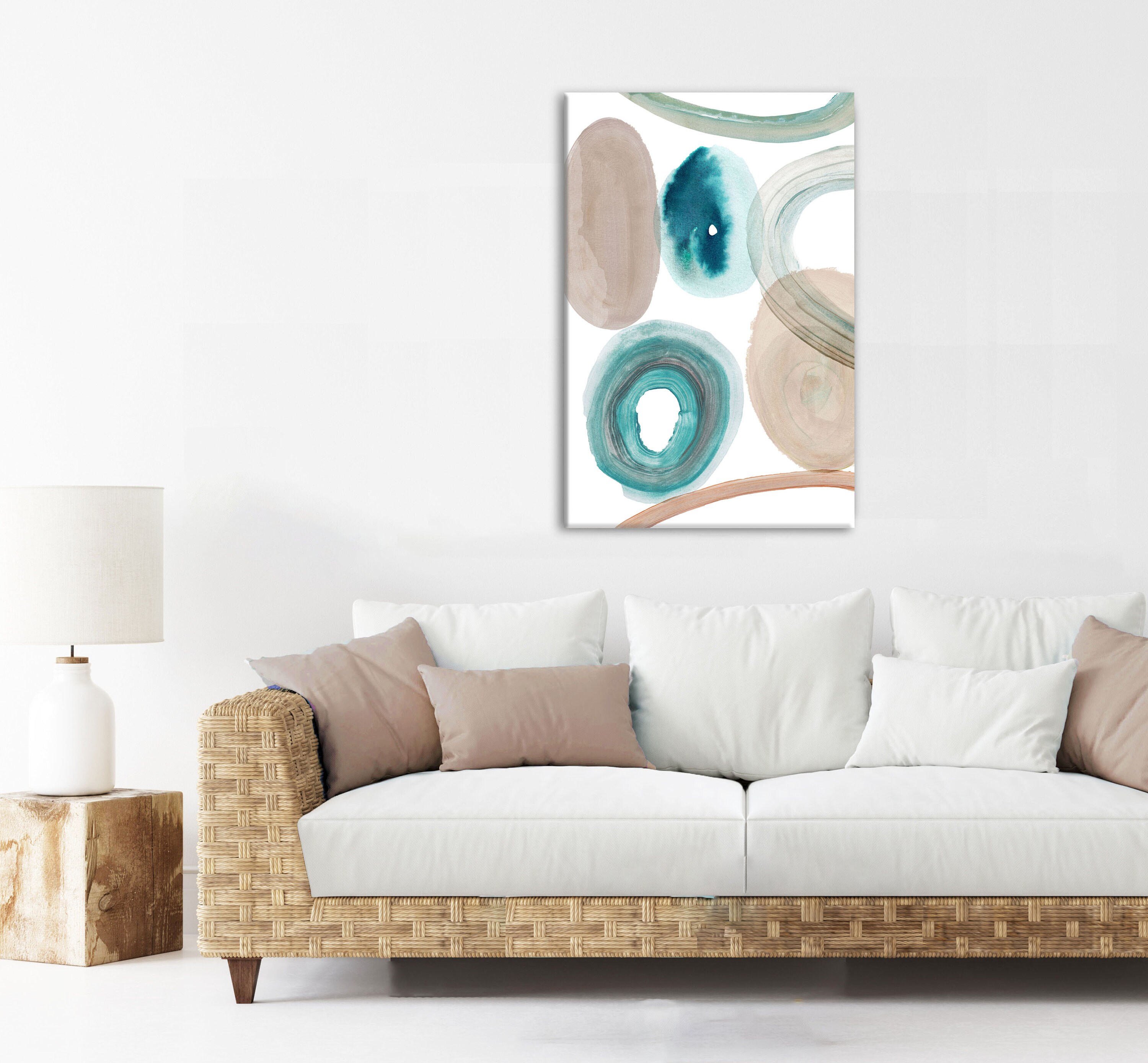 Blue and Blush Minimalist Wall Art / Contemporary Canvas Art / Etsy UK