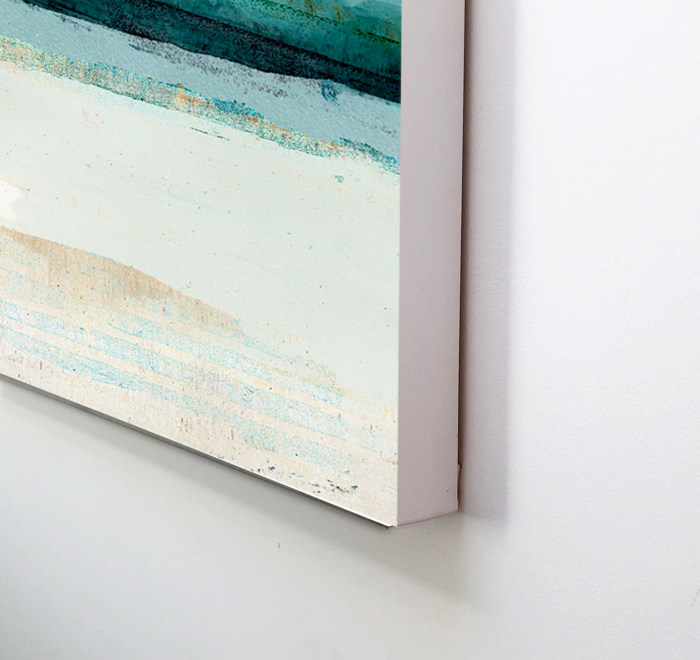 Coastal Landscape Wall Art Set of 3 / Blue Abstract Canvas Art Etsy