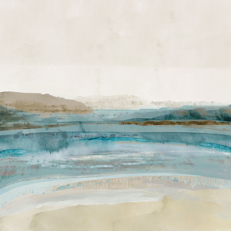 Soft Blue Coastal Art Print / Abstract Seascape Painting Etsy UK