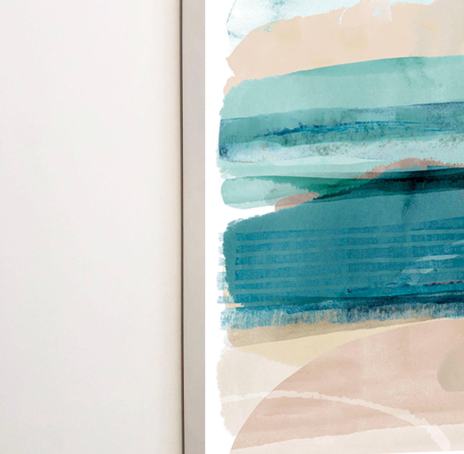 Blue coastal wall art set of 2 / Modern beach house decor / Etsy