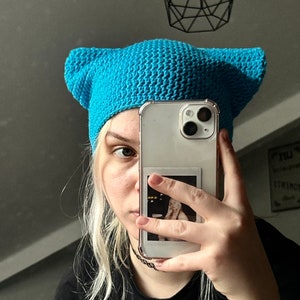 2/3 Thin Crochet Cat Ear Beanie