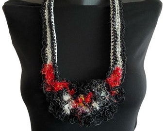 Unique Handcrafted Black and Red Necklace for women - Perfect Gift for Her