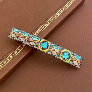 Handmade Glass Mosaic Barrette: Colorful Statement Hair Clip