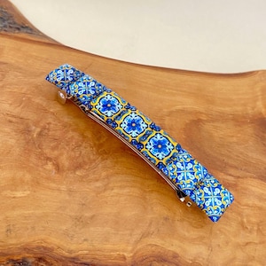 Handmade Glass Mosaic Hair Barrette: Boho Hair Clip for Women