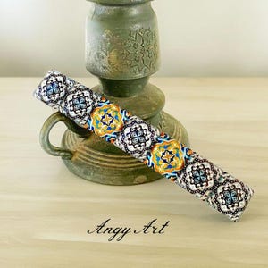 Stylish Mosaic Barrette Clip, Trendy Glass Hair Accessory, Handmade Hair Jewelry, Unique Gift For Women and Girls