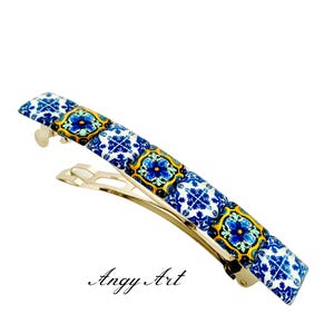 Mosaic Glass Hair Clip: Boho Barrette for Thick Hair