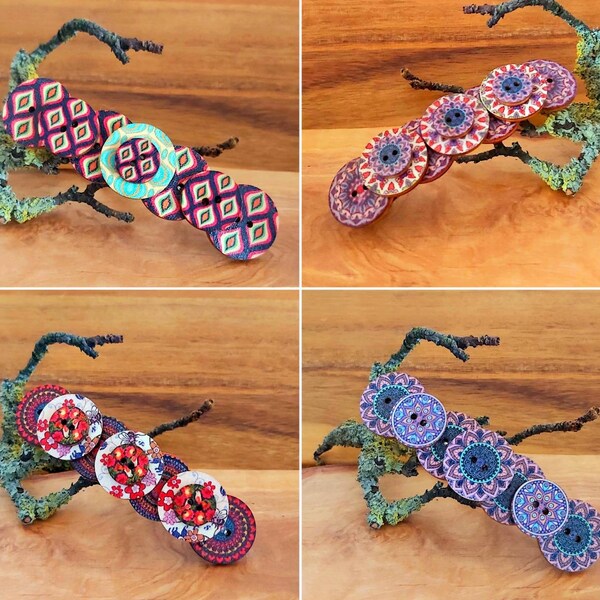 Wooden Hair Barrette Etsy