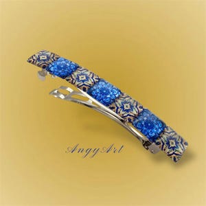 Large Hair Barrette Clip for Thick Hair Handmade Accessories Glass Hair Jewelry Boho Chic Unique Gifts
