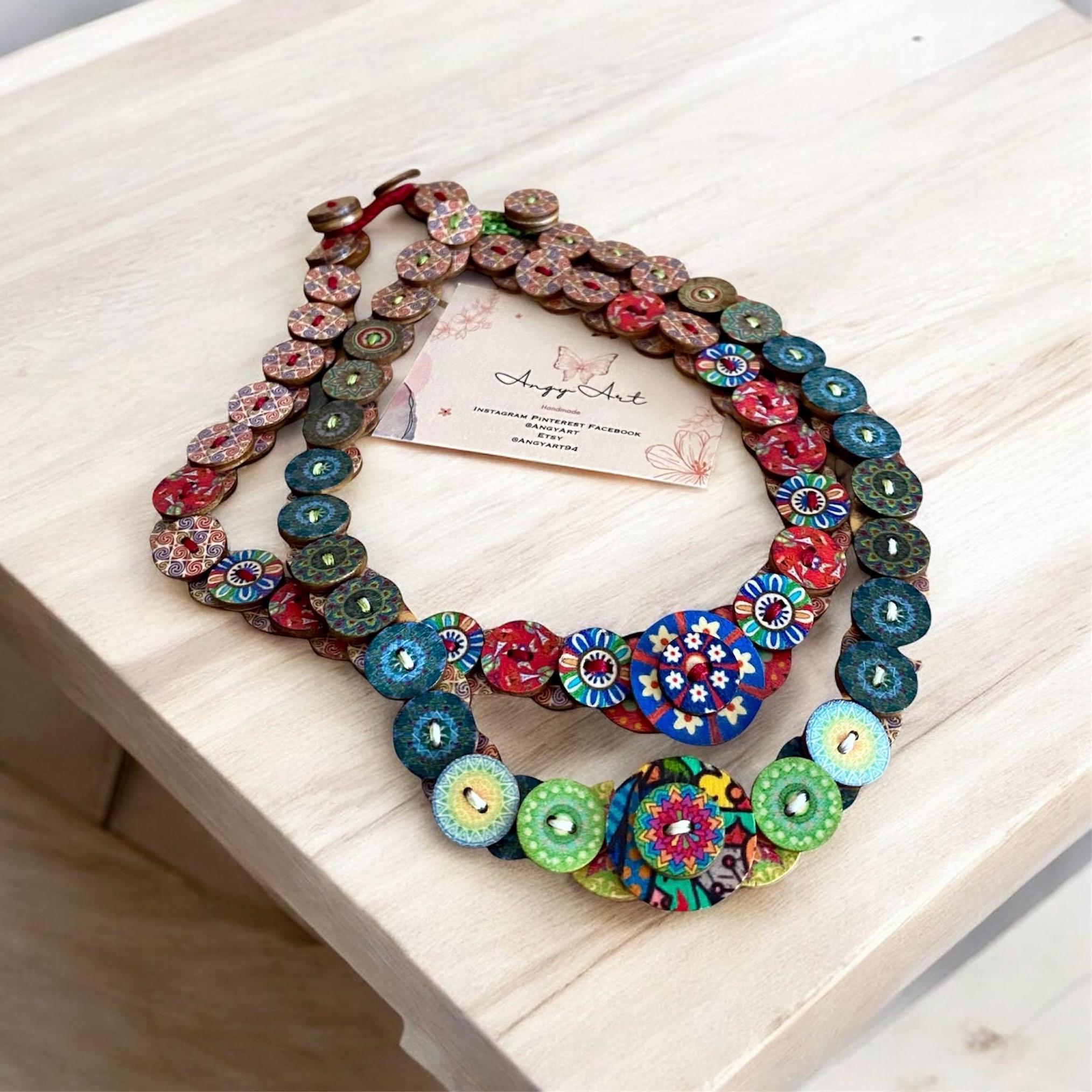 Button Necklace - Etsy