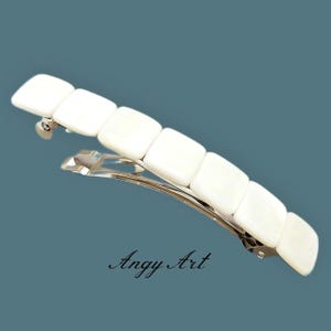 Mother of Pearl Barrette: Handmade Ivory Hair Clip, Bridal  display picture 1