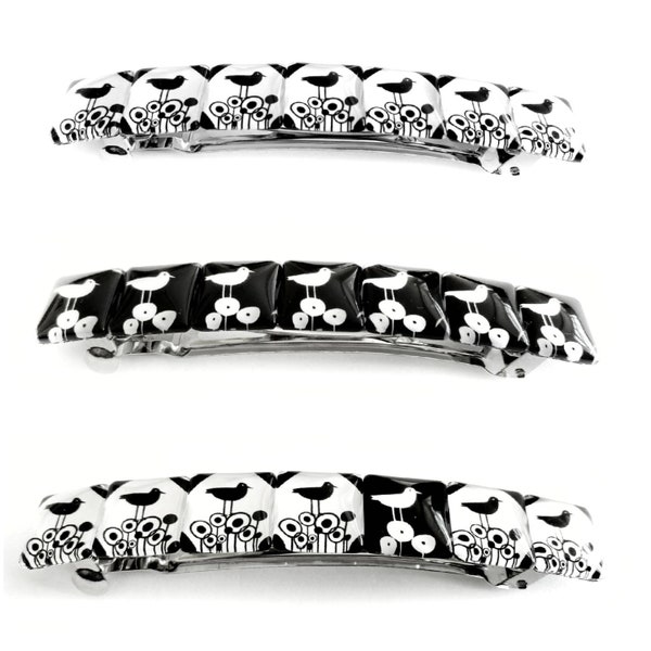 Accessoire pour cheveux fait main noir et blanc tendance pour femme et fille - Cadeau parfait