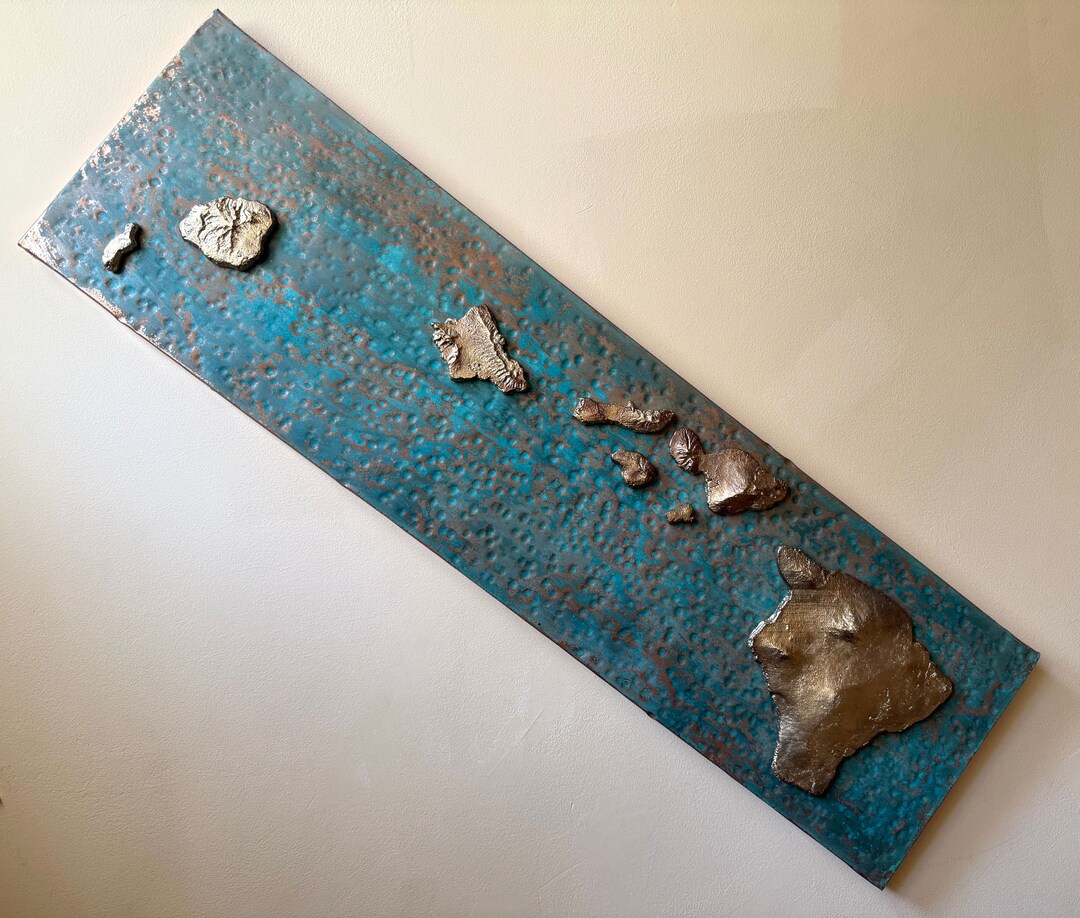 Metal Hawaiian Islands on Copper With Sea-blue Patina. - Etsy
