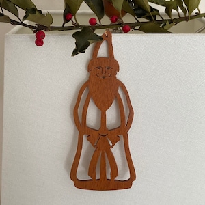 Wooden Santa Silhouette Ornament- Saint Nicholas Silhouette - Carved Santa Wooden Ornament