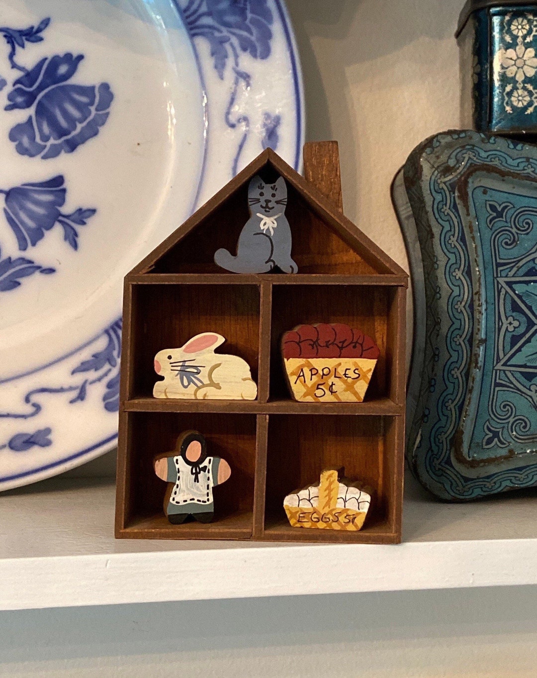 Vintage Wooden Miniature Shadow Box Mini Country Farmhouse Etsy