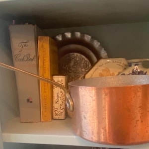 Copper Saucepan Made in France 7.25” with Brass Handle and Tin Lining