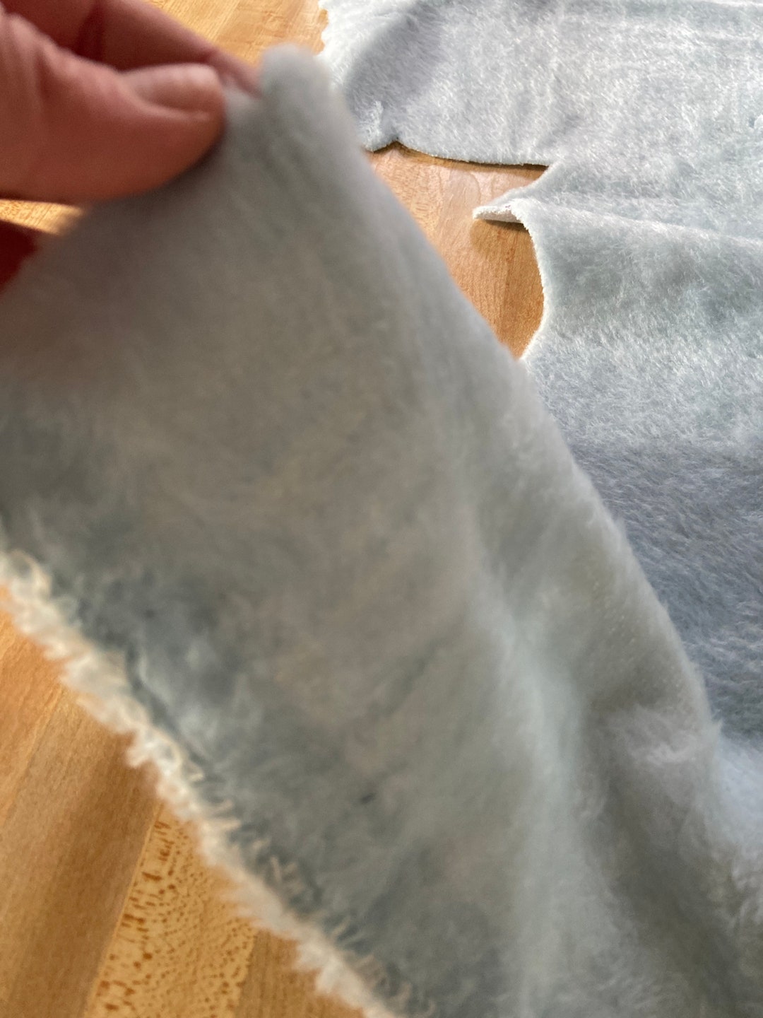 Fluffy blue fabric remnant synthetic fur fabric in light blue etsy