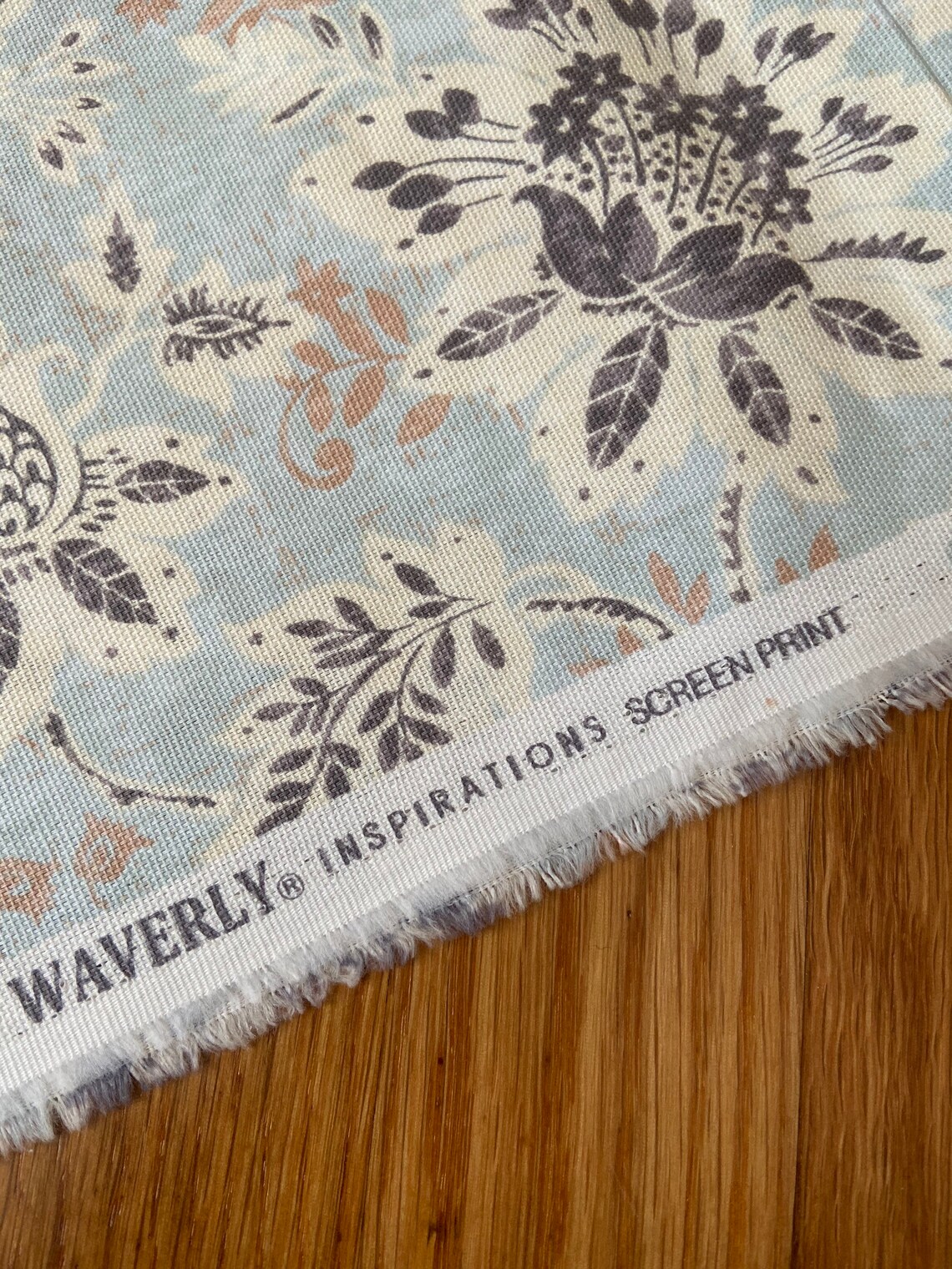 Waverly Inspirations Fabric Blue and Grey Floral Fabric by Etsy