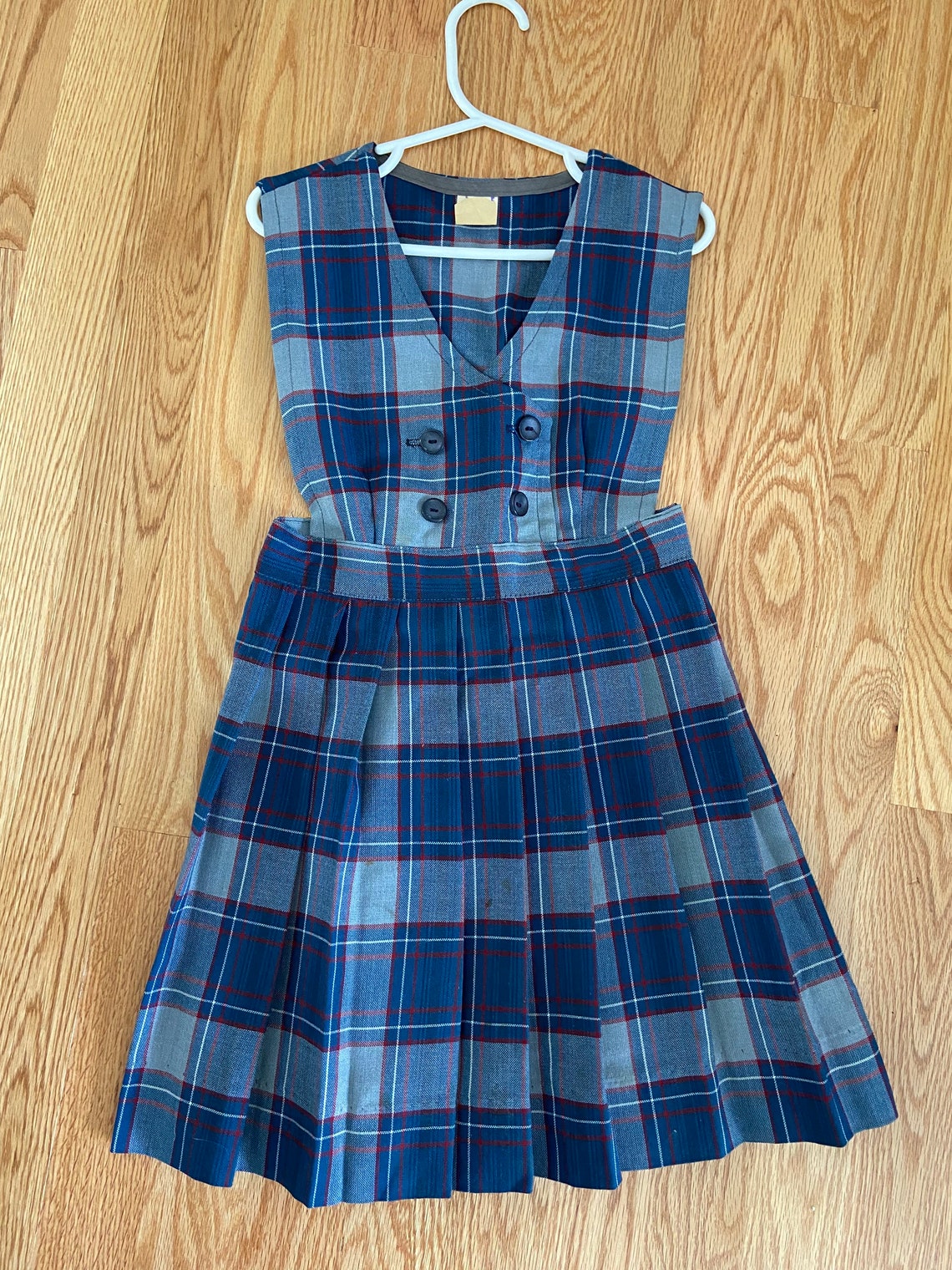 School Girl Uniform Dress Blue Plaid Uniform Dress Size 5 | Etsy