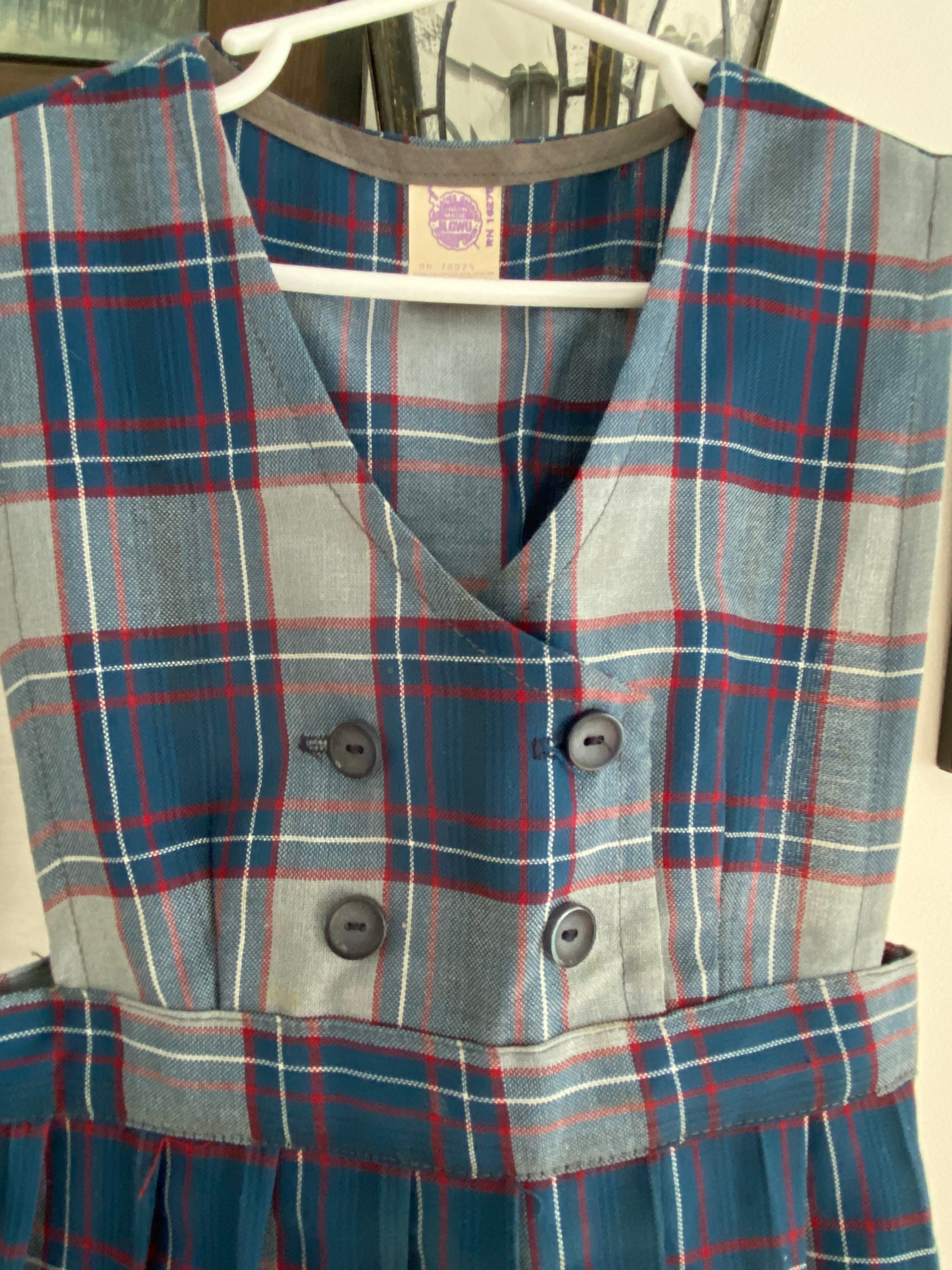 School Girl Uniform Dress Blue Plaid Uniform Dress Size 5 Etsy