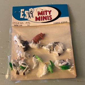 ESP Mity Minis Farm Animal Miniatures - Tiny Chickens Sheep Pigs and Cows