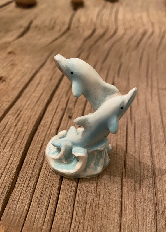 Blaue Delfine Statue - Aschenbecher & Deko Mit Delfin Motiv Für Schmuck & Süßigkeiten
