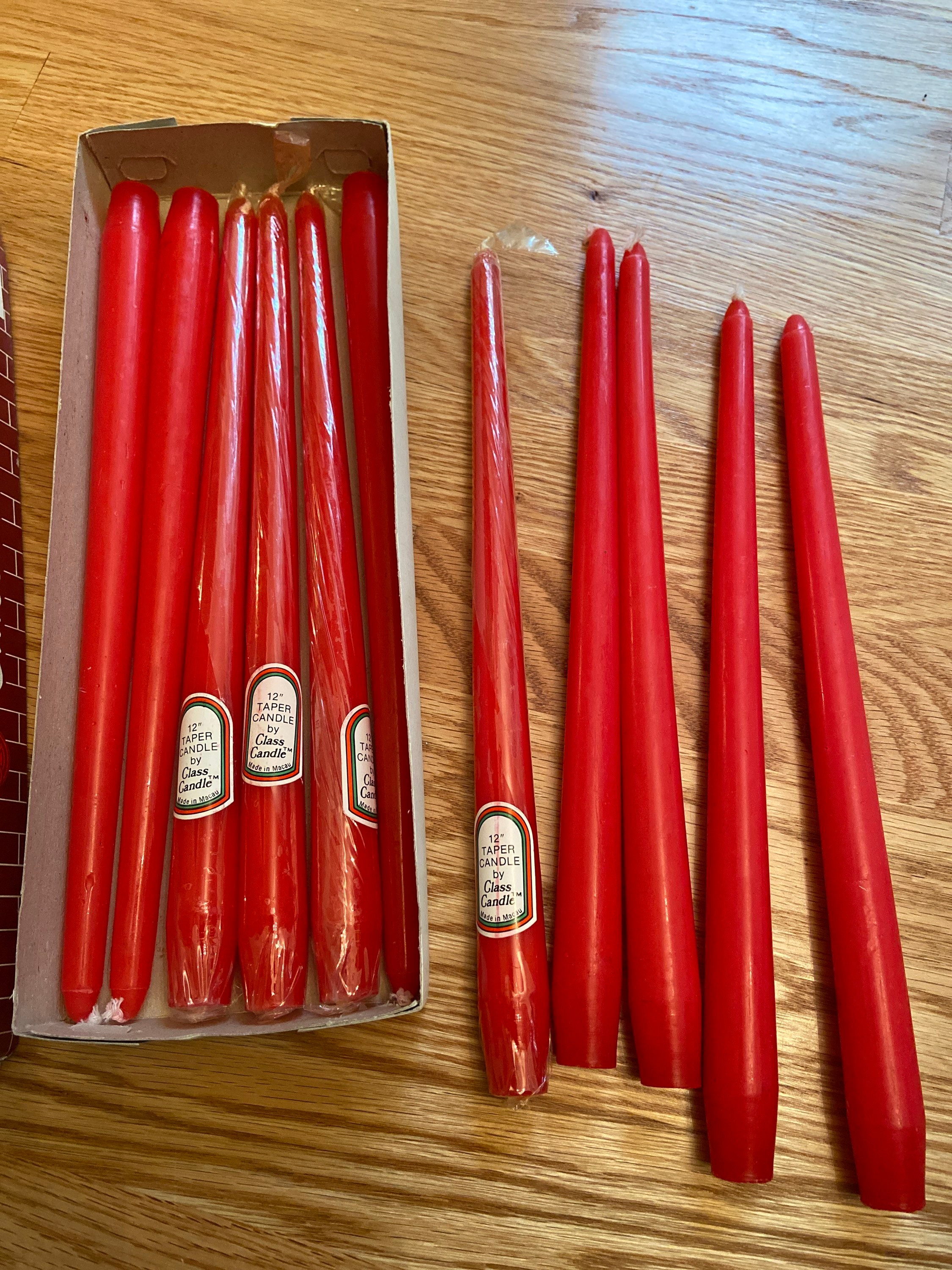 Red Candles 12 Inch Taper Candles Red Taper Candles in Etsy