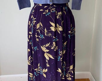 Gonna midi vintage a pieghe Sag Harbor, taglia XL 16/18, con elastico in vita.