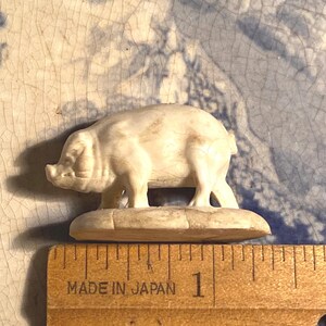 Miniature Pig Figurine - Tiny White Hog