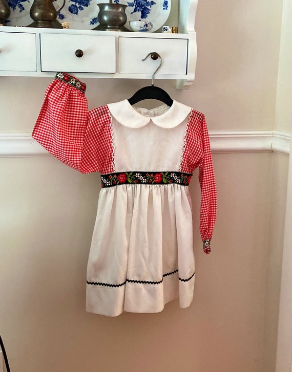 FAB Vintage Dress Size 6/7 - Red Gingham Dress - image 1