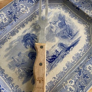 VTG Chef’s Collection Two Prong Meat Fork with Natural Wood Handle 11.5” Fork Made in Japan