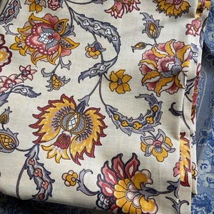 Lot De 4 Rideaux BOHEMIAN FARMHOUSE - Draps Imprimés Jacobin - Tons Lilas, Lavande, Ivoire