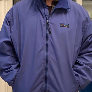 Vintage LL Bean Tresäsongsjacka Fleecefodrad Tillverkad i USA Herr Stor Mellan
