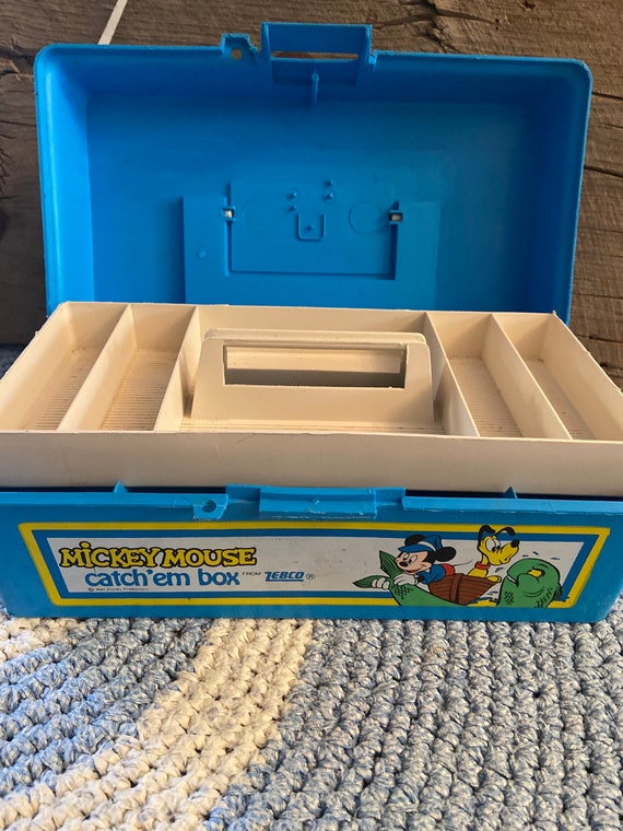 Vintage Mickey Mouse Catchem Box Zebco Toy Tackle Box Walt Disney