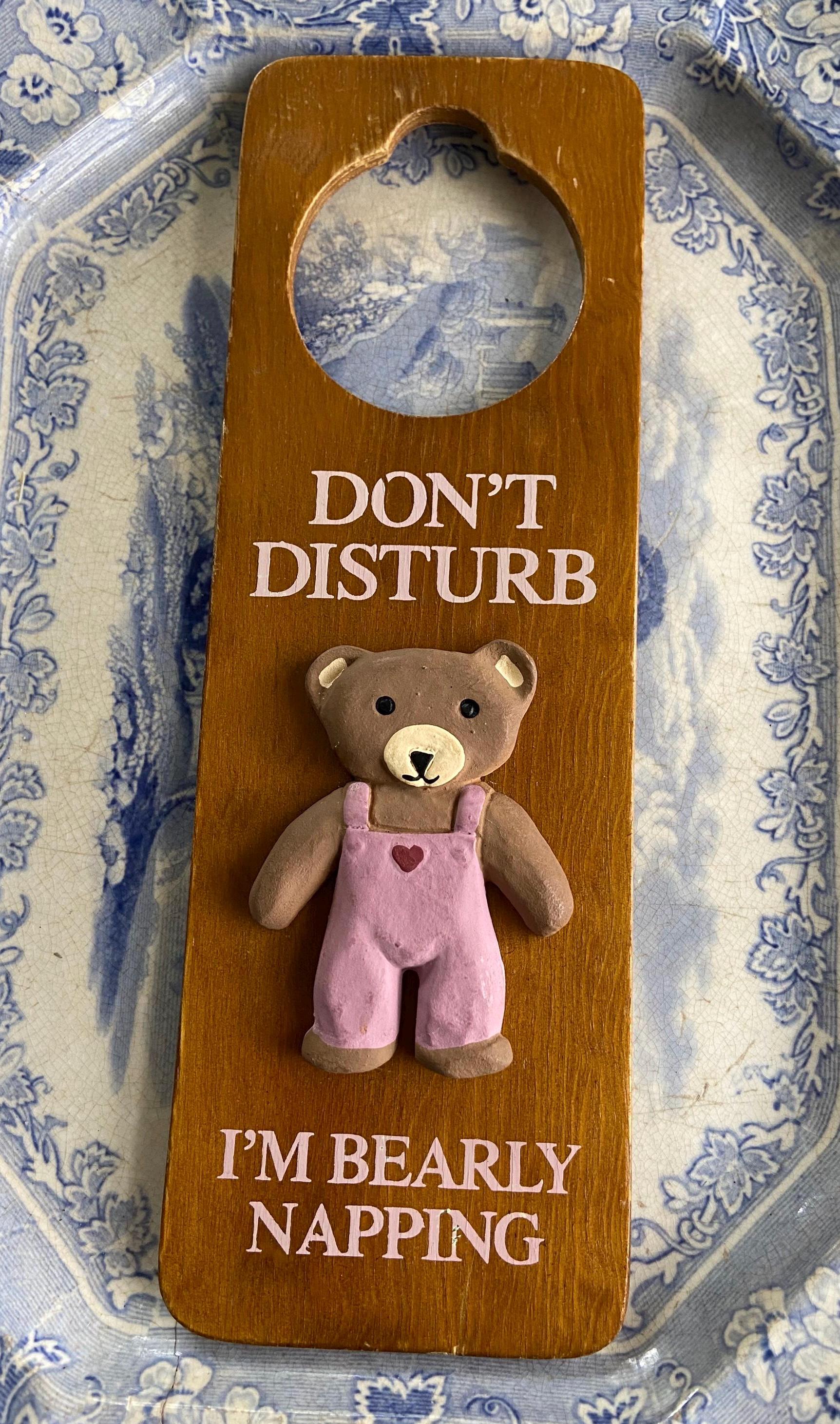 Do Not Disturb Nap Guardian Teddy Bear Door Hanger - Etsy