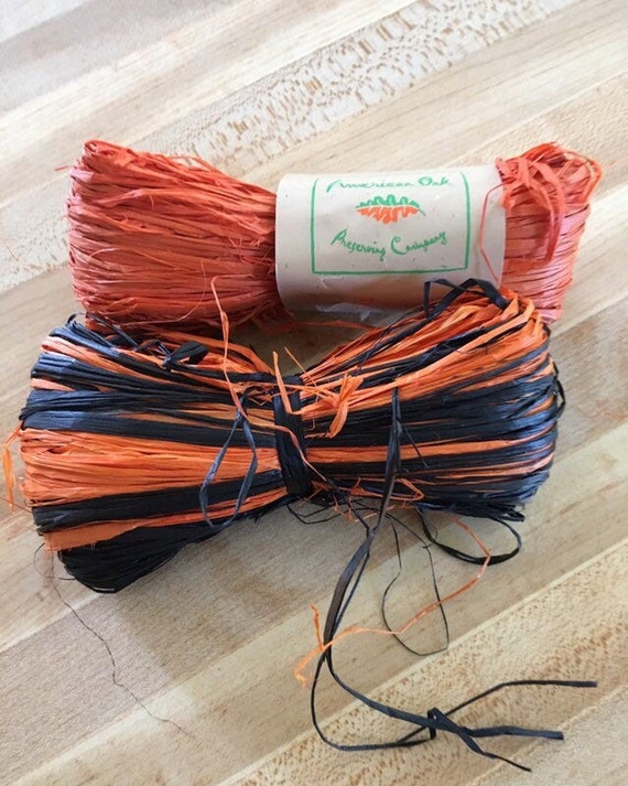 Raffia Orange And Black Autumn Fall Decorating Etsy