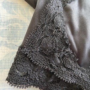 Vintage Wonder Maid Black Half Slip Size Medium Maxi Slip with Side Slits and Lace