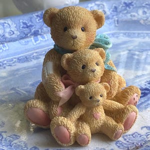 1991 Cherished Teddies Figurine Friends Come in All Sizes, Theadore Samantha and Tyler Pricilla Hillman