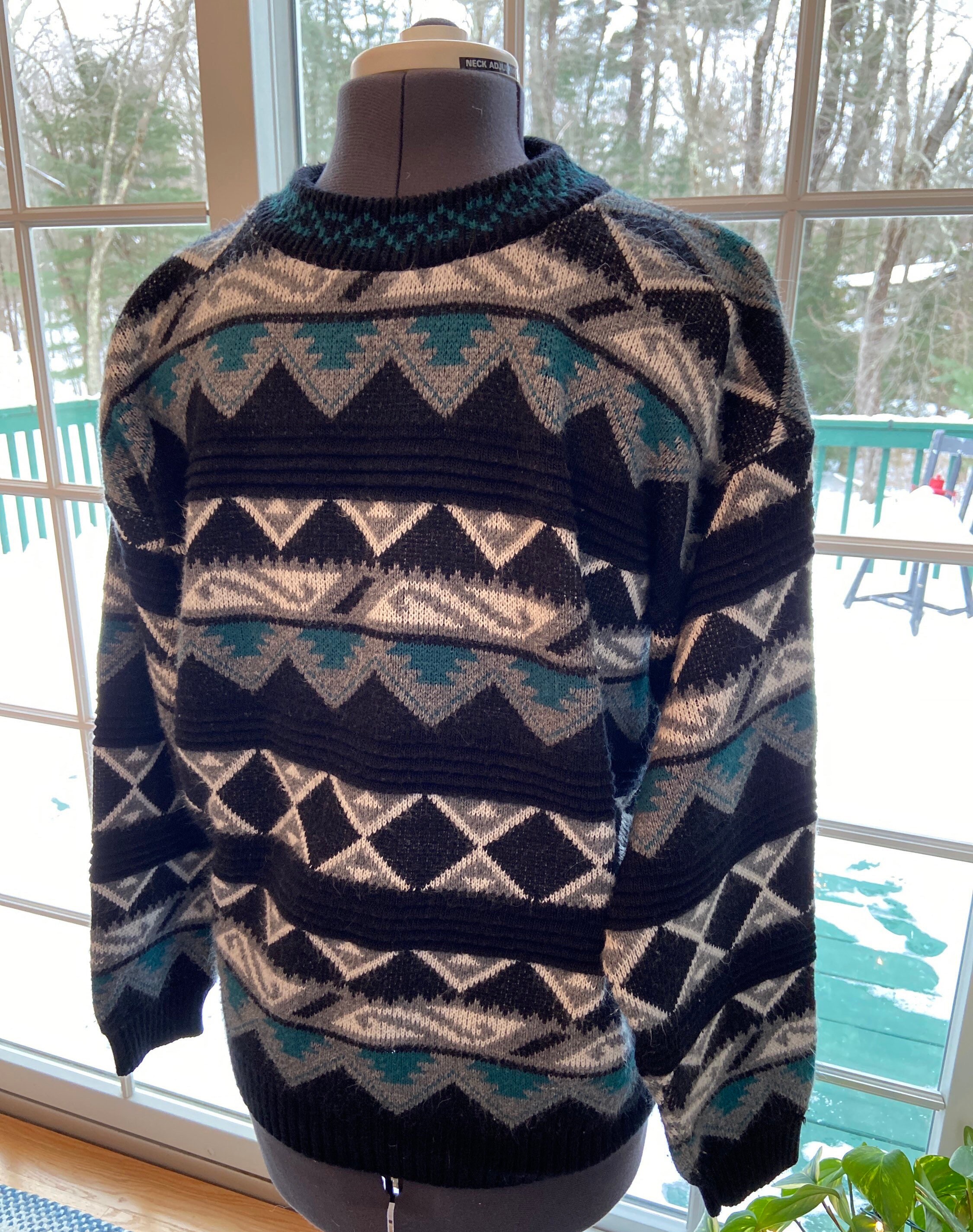 Vintage Sweater Area by Tag Sweater Geometric Sweater - Etsy New Zealand