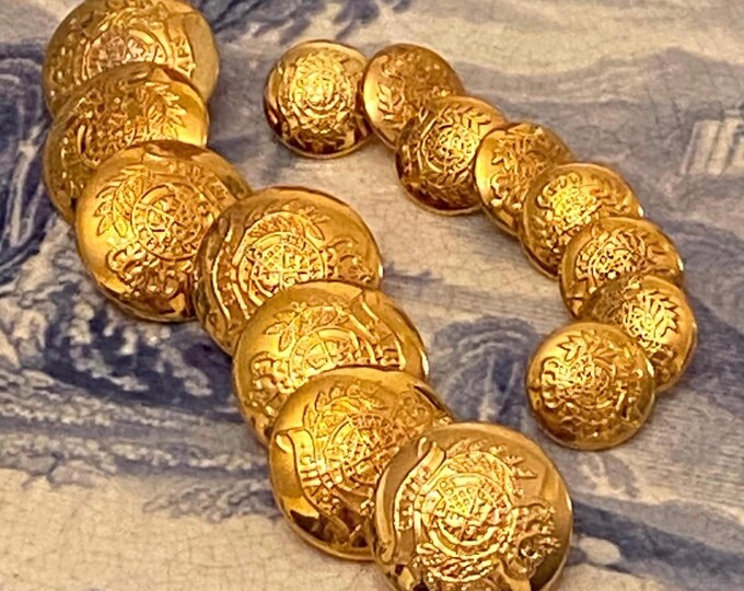CHAPS Replacement Buttons 15 Pc Bright Gold Tone Blazer Buttons - Etsy
