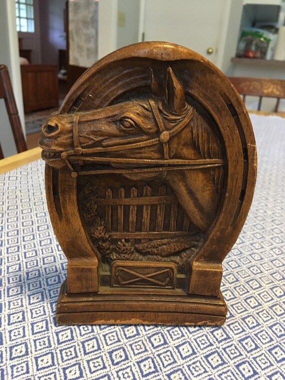 Vintage Equestrian Bookend Horse Lover Decor Etsy